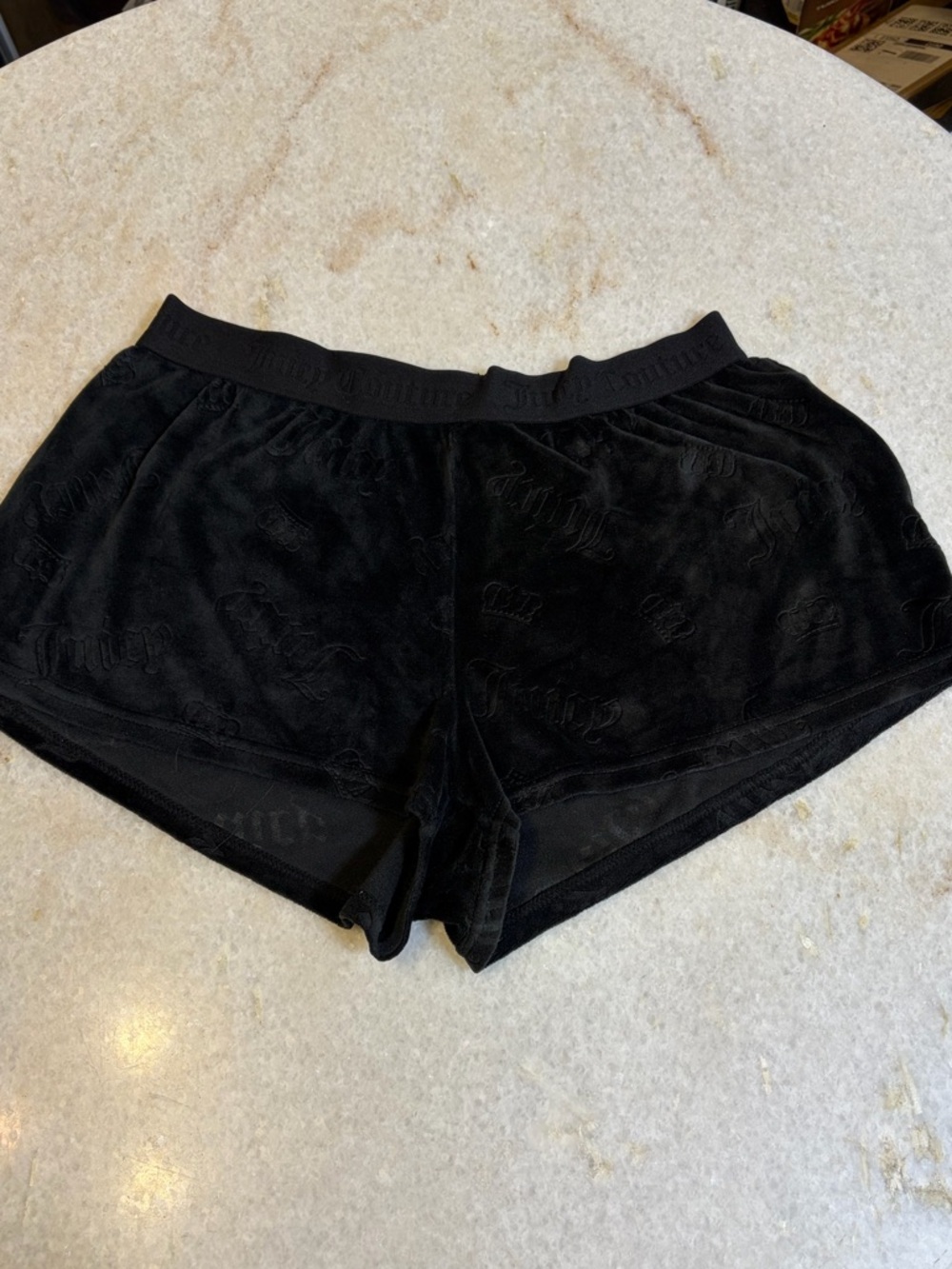 Black Juicy Couture velour shorts size S